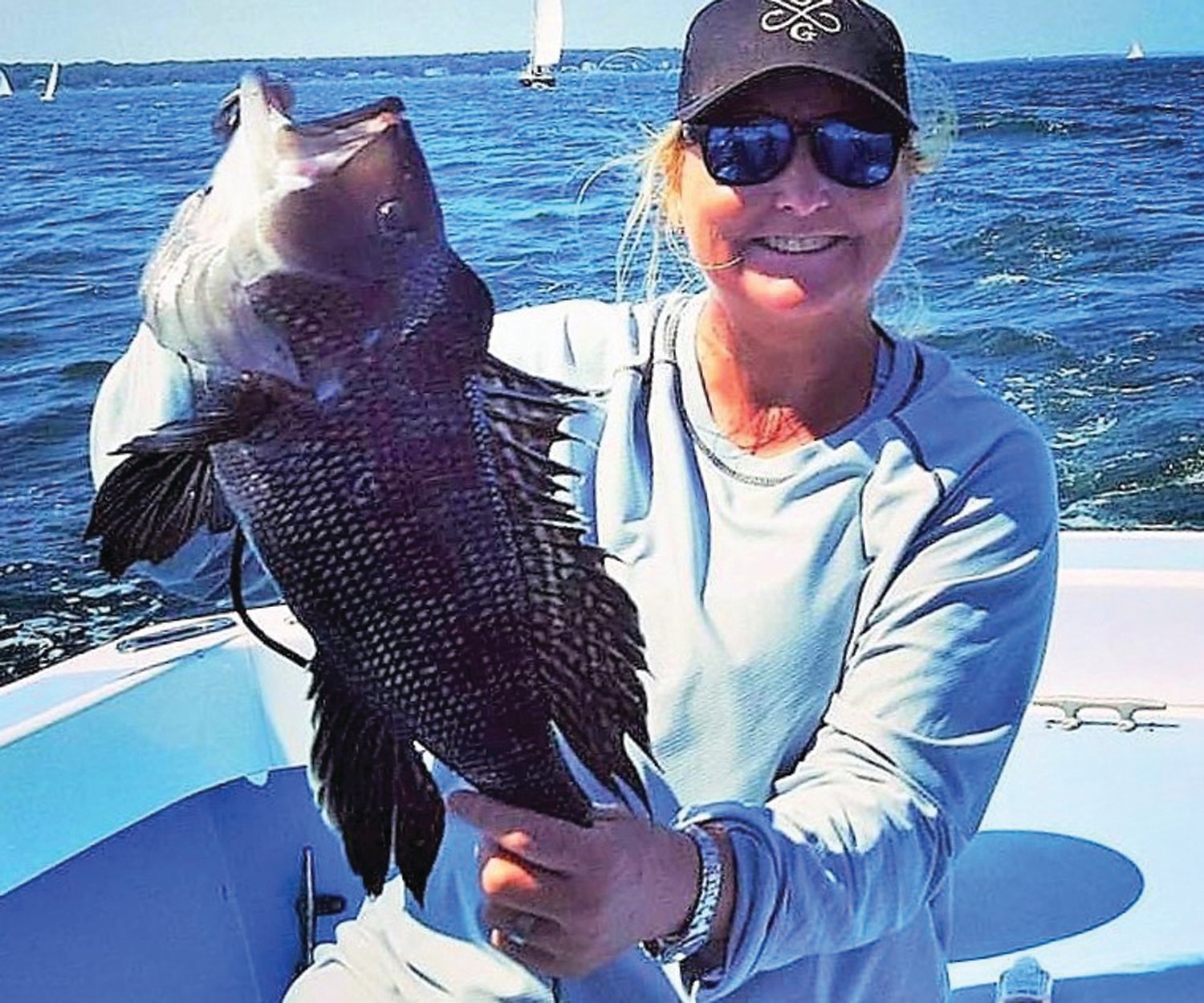 BLACK SEA BASS: Catching keeper black sea bass (15” and over) is difficult after June and July in our Bays as the water warms and large fish move to cooler waters in the lower Bay or offshore. (Submitted photo)